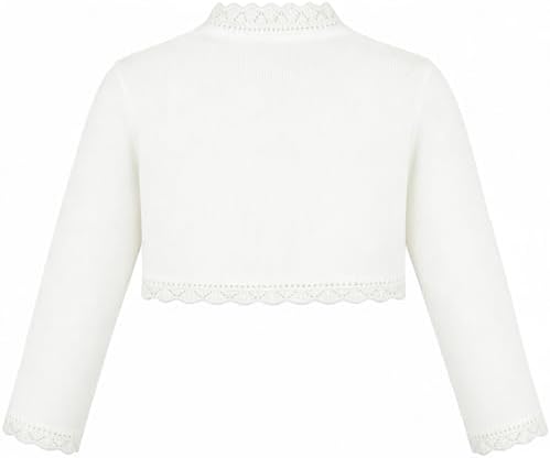 Lilax Little Girls' Knit Long Sleeve Button Closure Bolero Cardigan Shrug - Image 2