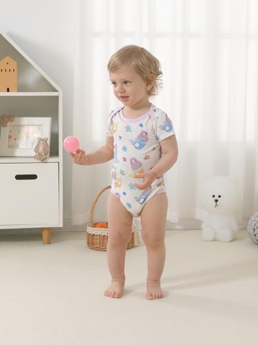 Kids Rayon of Bamboo Pajamas Set Short Sleeve Button Shorts Ages 0-24 - Image 6