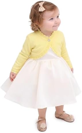 Lilax Little Girls' Knit Long Sleeve Button Closure Bolero Cardigan Shrug - Image 6