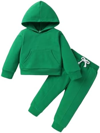 YOUNGER TREE Baby Clothes for Girls Boy Solid Color Hoodie and Sweatpants by YOUNGERTREE