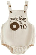 Honganda Baby Boy 1/2 Birthday Outfit Half Way to One Cake Smash Romper by Honganda