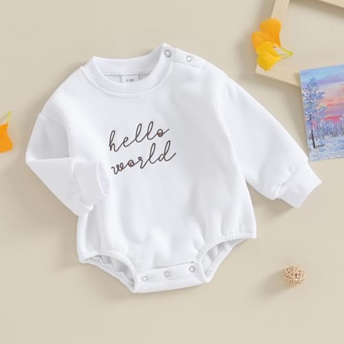 VISGOGO Newborn Infant Baby Boy Oversized Romper Sweater Bodysuits Coming Home - Image 4