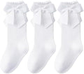 Baby Knee High Socks Infant Toddler Bow Ruffled Cotton Long Socks Stockings by Miniangel
