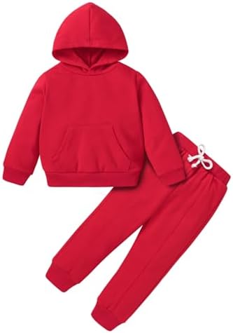 YOUNGER TREE Baby Clothes for Girls Boy Solid Color Hoodie and Sweatpants by YOUNGERTREE