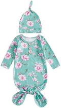 Newborn Baby Girl Floral Sleep Gown Headband Sleepwear Outfit by Merqwadd