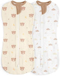 Baby Swaddle 0-2 Months, Cotton Arm-In Zipper Sleep Sack, Wearable Blankets Wrap by SANDJEST