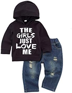 fhutpw Toddler Baby Boy Outfits Hoodie Sweatshirts & Jeans Clothes Set Fall by fhutpw
