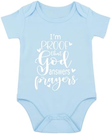 listery I'M Proof That God Answers Prayers Baby Bodysuit Baby Religious Infant by listery