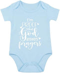 listery I'M Proof That God Answers Prayers Baby Bodysuit Baby Religious Infant by listery