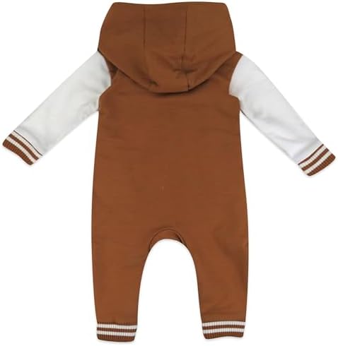 HonestBaby Baby Boys' Hoodie Coverall Team Varsity 100% Organic Cotton - Image 2