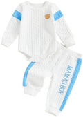 Giraropa Newborn Baby Boy Clothes Rib Knit Romper Jumpsuit Solid Sweater by Giraropa