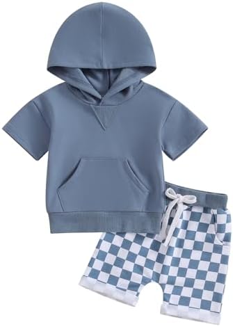Toddler Baby Boy Hooded Dinosaur Summer Outfit Funny T-Shirt Shorts Set by LIOMENGZI