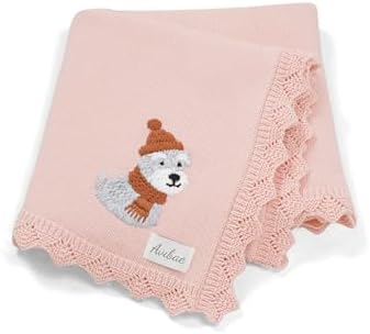 Avibae Cotton Knit Baby Blanket, Soft Cotton Newborn Receiving Swaddling | - Image 2