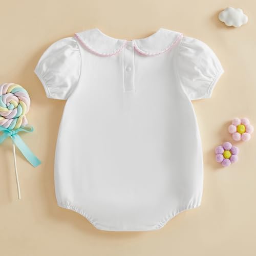 Baby Boy Girl Bubble Romper Short Sleeve Collar Summer Bodysuit - Image 3