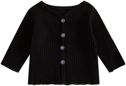 Kids Toddler Girls Lightweight V Neck Cardigan Sweater Long Sleeve Button Down by Dewadbow