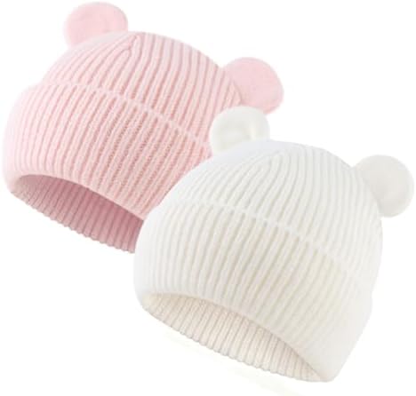 Bear Baby Beanie Knitted Baby Winter Hat Infant Toddler Boys Girls Beanie by MniJiza