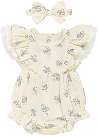 TITKKOP Ruffle Bubble Romper for Baby Girl | One-Piece Shorts Jumpsuit | Summer by TITKKOP