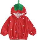 Toddler Girl Windbreaker Jacket Strawberry Baby Girls Hooded Fall Jackets Long by Mialoley