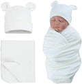 PESAAT Cotton Baby Swaddle Hat Set Newborn Infant Hats Receiving Blankets by Pesaat