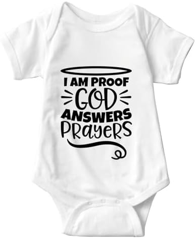 listery I'M Proof That God Answers Prayers Baby Bodysuit Baby Religious Infant by listery