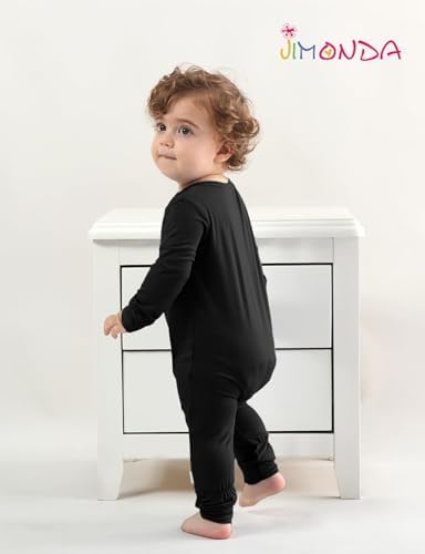 Jimonda Baby Romper Boys Girls Bamboo Pajamas 2-Way Zipper Footless Unisex Long - Image 5