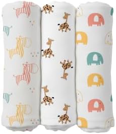 Cotton Baby Swaddle Blanket 28"x28" – Soft Breathable Newborn Receiving Blanket by LITOLinenandTowel