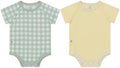 Konny Baby Bodysuit 2-Pack Cotton Mesh Short-Sleeve Newborn Baby Boy Girl by Konny