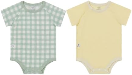 Konny Baby Bodysuit 2-Pack Cotton Mesh Short-Sleeve Newborn Baby Boy Girl by Konny