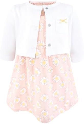 Hudson Baby Infant and Toddler Girls Cotton Dress and Cardigan Set by HudsonBaby