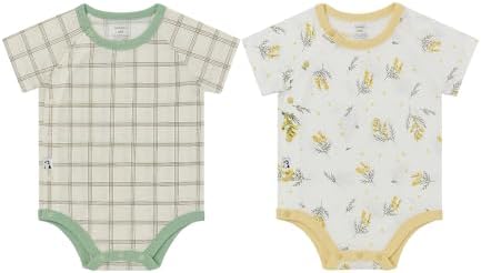 Konny Baby Bodysuit 2-Pack Cotton Mesh Short-Sleeve Newborn Baby Boy Girl by Konny
