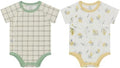 Konny Baby Bodysuit 2-Pack Cotton Mesh Short-Sleeve Newborn Baby Boy Girl by Konny