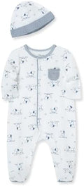 Little Me Baby Boy Clothes 2-Piece Baby Sleeper and Cap Set, 100% Cotton by LittleMeChildrensApparel