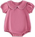 Baby Boy Girl Bubble Romper Short Sleeve Collar Summer Bodysuit by Merqwadd