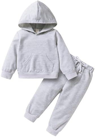 Happy Town Baby Fall Outfits for Girl Boy Long Sleeve Hoodie Top and Long by HappyTown