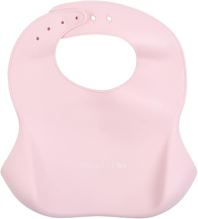 Three Little Tots Modern Silicone Baby Bib – Adjustable Fit Waterproof Catch - Image 3