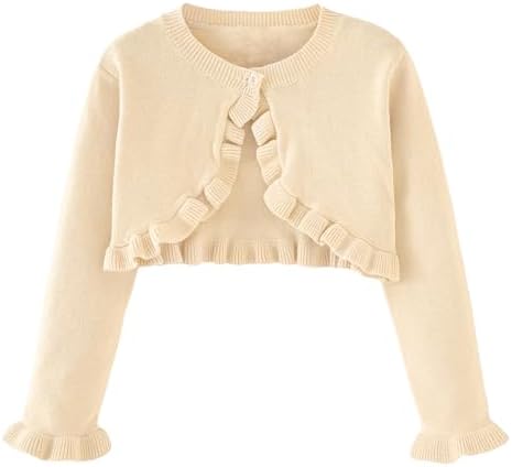 Toddler Girls Cardigan Sweater Bolero Shrug Baby Kids Long Sleeve Cropped Dress by Miccina