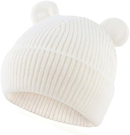 Bear Baby Beanie Knitted Baby Winter Hat Infant Toddler Boys Girls Beanie - Image 2