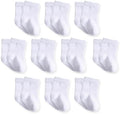 Baby Crew Socks, Cotton Rich Newborn Fit 0–3/3–6/6–12 Months by Unknown