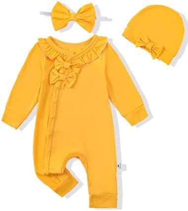 Mikrdoo Newborn Baby Girl Clothes Long Sleeve Romper by Mikrdoo