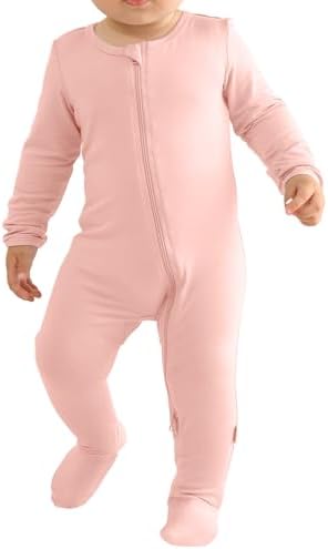 Long Sleeve Baby Bamboo Rayon Romper Infant One-Piece Double Zipper Footies | by EkkimyBabyProducts
