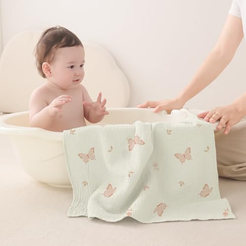Susurration Muslin Burp Cloths 24x24 Inches Ultra Soft 100% Cotton | 7 Pack - Image 4