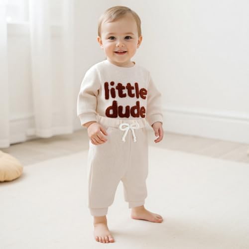 Giraropa Newborn Baby Boy Clothes Rib Knit Romper Jumpsuit Solid Sweater - Image 3