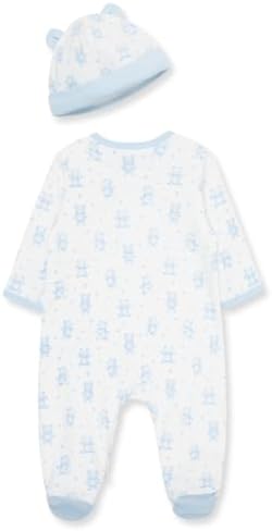 Little Me Baby Boy Clothes 2-Piece Baby Sleeper and Cap Set, 100% Cotton - Image 2