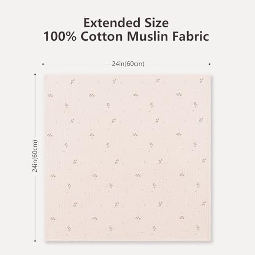 Susurration Muslin Burp Cloths 24x24 Inches Ultra Soft 100% Cotton | 4 Pack - Image 2