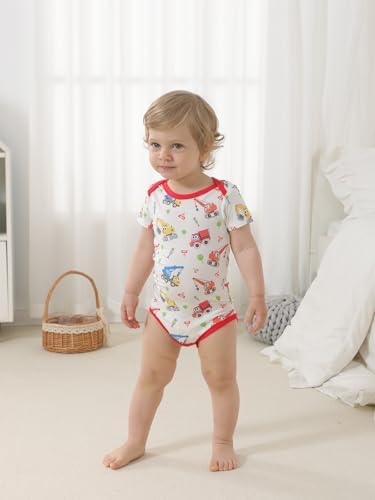 Kids Rayon of Bamboo Pajamas Set Short Sleeve Button Shorts Ages 0-24 - Image 6