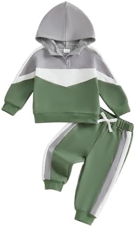 Infant Baby Boy Fall Winter Clothes Outfit Hooded Long Sweatshirt Pant Set by LIOMENGZI