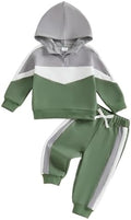 Infant Baby Boy Fall Winter Clothes Outfit Hooded Long Sweatshirt Pant Set by LIOMENGZI