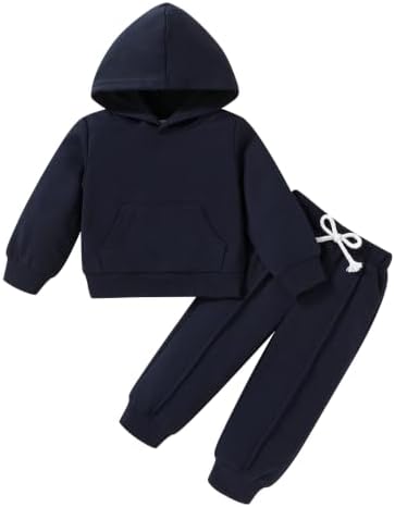 YOUNGER TREE Baby Clothes for Girls Boy Solid Color Hoodie and Sweatpants by YOUNGERTREE