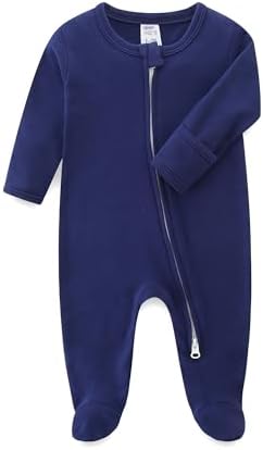 Hikido Baby Romper 100% Organic Cotton Pajamas One Piece Long Sleeve Zipper by Hikido