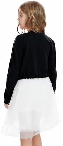 Girls Cardigan, Girls Bolero Shrug Sweater, Kids Knit Hollow Out Long Sleeve - Image 5